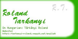 roland tarkanyi business card