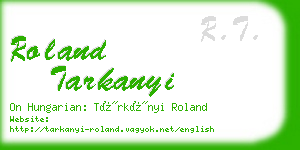 roland tarkanyi business card